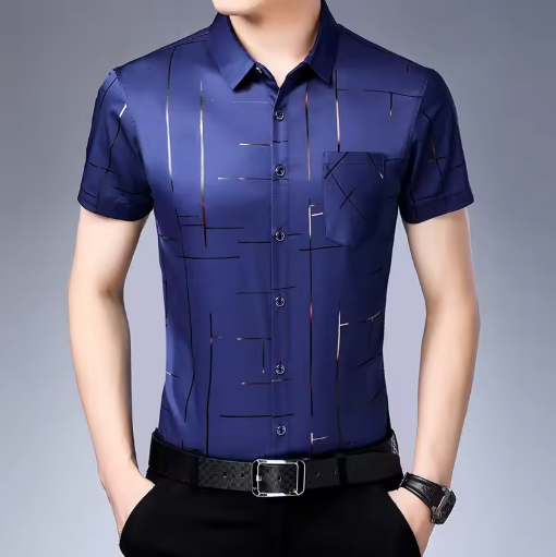 New Men's Business Casual Short Sleeved Shirt