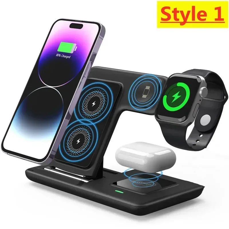 multi device charging station induction charging dock black