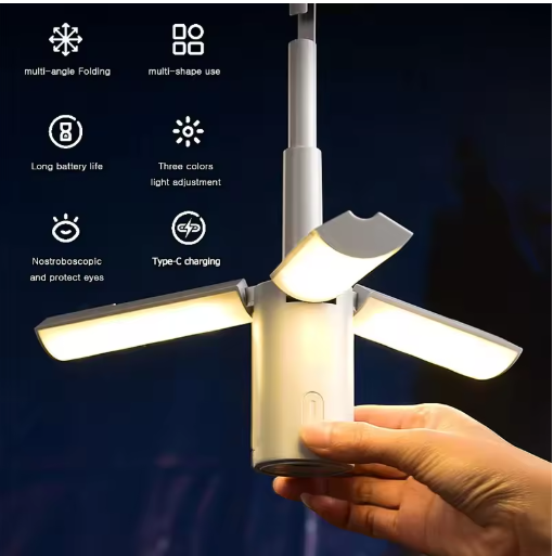 Folding Outdoor Camping Portable Rechargeable High Capacity Emergency Lamp Flashlight HangingTent Hanging Light Lantern