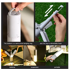 Folding Outdoor Camping Portable Rechargeable High Capacity Emergency Lamp Flashlight HangingTent Hanging Light Lantern