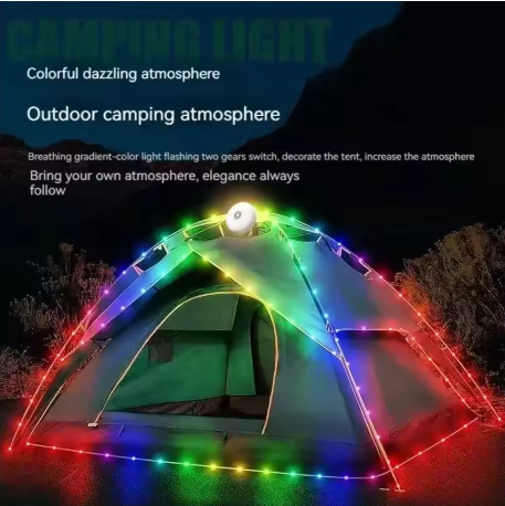 LED Camping Lamp Strip Atmosphere 10M Length Waterproof Recyclable Light Belt Outdoor Garden Decoration Lamp for Tent Room